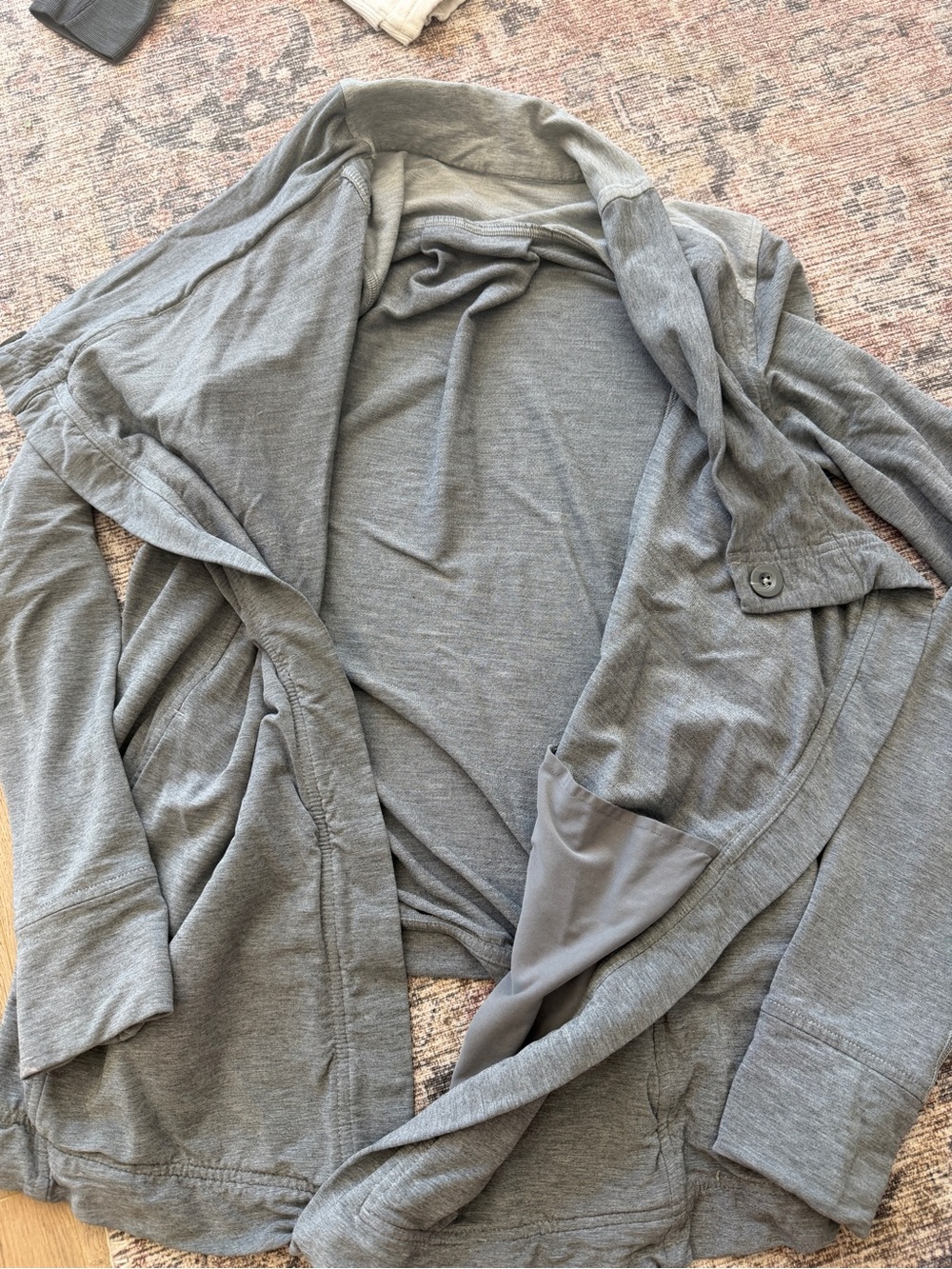 lululemon athletica Gray Draped Open-Front Jacket